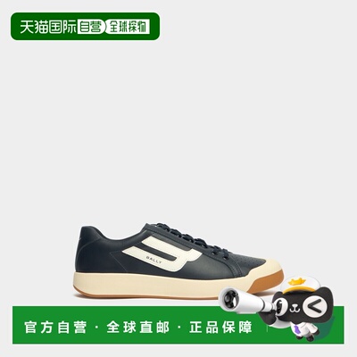 自营欧洲直邮Bally巴利 Competition男士藏青色/白色小牛皮运动鞋