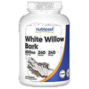 香港直邮Nutricost,白柳树皮，600 毫克，240 粒胶囊补充剂