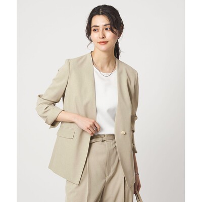 1h可退 日本直邮green label relaxing女装无领修身凉感防晒夹克