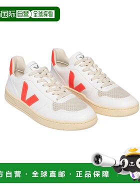 自营 Veja V-10 VX0703152A运动鞋女式白色橙色Fluo舒适休闲鞋-白