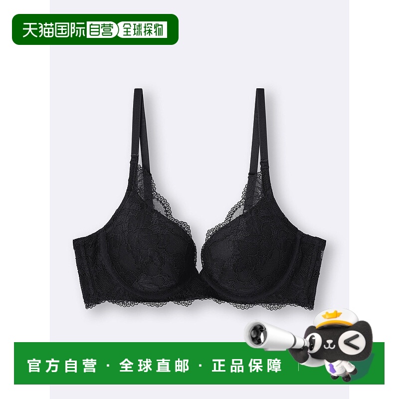 日潮跑腿GU极优 聚拢文胸蕾丝 09 BLACK WOMEN AB65 357208内衣