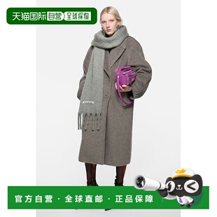 自营欧洲直邮Acne Studios FW25灰色马海毛logo标识围巾男女通用