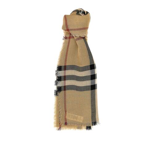 BURBERRY 男士围巾 8097026 CO 浅棕色 Check Reversible Scarf