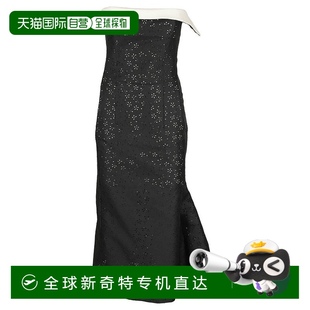 lorenzo 自營(yíng) serafini黑色刺繡Radzmir長(zhǎng)裙 philosophy 黑色