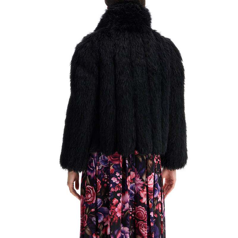 BALENCIAGA 女士外套 790841TPQ231000 CO 黑色 人造皮草夹克