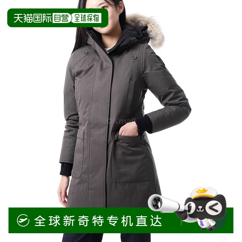 韩国直邮Nobis羽绒服女款灰色毛领保暖经典休闲百搭基础潮流外套