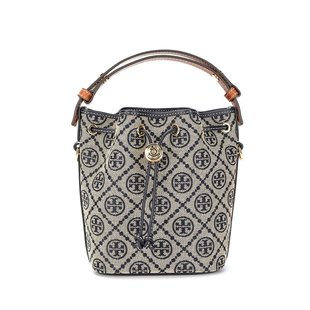 香港直邮TORY BURCH汤丽柏琦T Monogram提花图案抽带开合水桶包