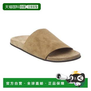 自营The Row Hugh Suede Slide - brown 美国奥莱直发拖鞋凉鞋