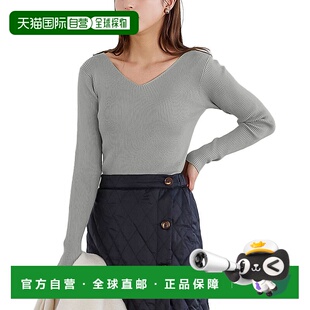 【日本直邮】kobe lettuce 女士 上装T恤毛衣针织V领高档舒适百搭