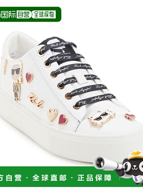 自营 karl lagerfeld女式Cate Pins系带运动鞋-亮白色 美国奥莱直