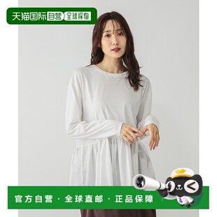 1h可退 日本直邮GLOBAL WORK 女装 宽松型切替设计圆领T恤 580895