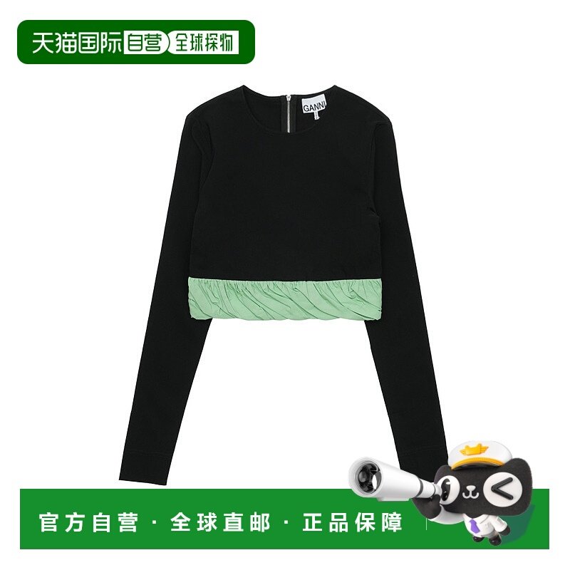 韩国直邮GANNI女款拼接长袖上衣 F7525-099潮流