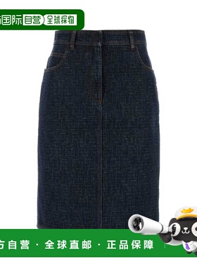 香港直邮FENDI 女士半身裙 FLQ604AW82F1UKI CO 灰色 Ff Padded D