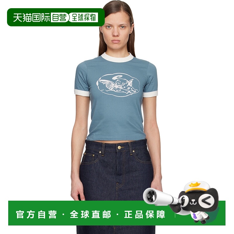 香港直邮CARHARTT WIP 女士 蓝色 Reminiscing Ringer T 恤 I0360