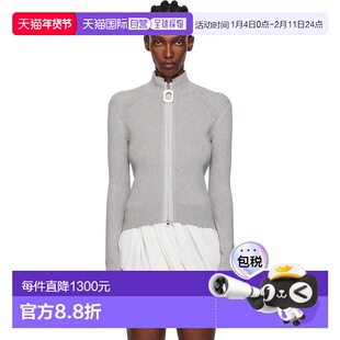 1h可退 香港直邮潮奢 J.W. Anderson 女士 灰色 Fitted Zip Up 夹
