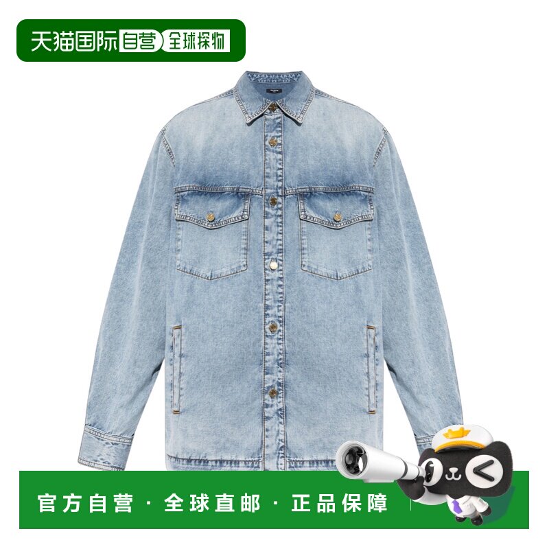 1h可退 Balmain 翻领长袖衬衫 HH1HC160DF97男装