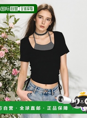 日本直邮日潮 GRL 侧抽绳蝴蝶结层叠风上衣 ac2530短款内搭