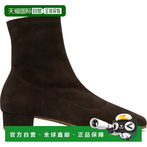 1h可退 香港直邮BY FAR 女士 棕色 Este Suede Leather 踝靴 MWFB