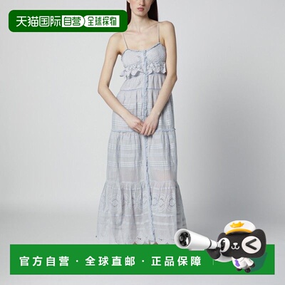 香港直邮ISABEL MARANT 女士 PAULE 浅蓝长款棉质蕾丝连衣裙 RO09