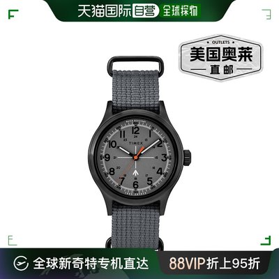 Timex 男式 40 毫米织物手表 TW2R78700JR - 灰色 【美国奥莱】直