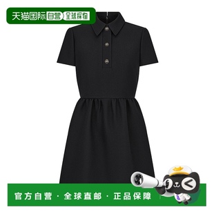 欧洲直邮DIOR 剪裁连衣裙CD纽扣 迪奥23年新款 女士黑色修身