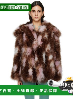 1h可退 香港直邮潮奢 16arlington 女士 棕色 & 粉色 Genoa 羽毛