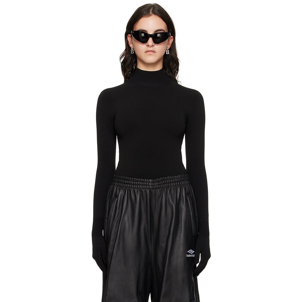 潮奢 Balenciaga 巴黎世家 女士 黑色 Gloves 高领衫 751118T5201