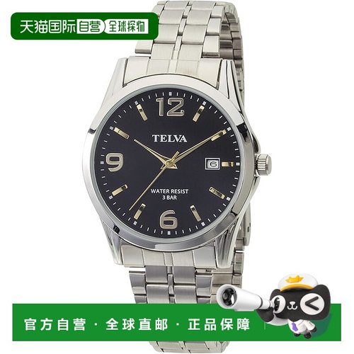 【日本直邮】CREPHA 男士手表 TE-AM188-BKS 银色钢带/黑盘新款