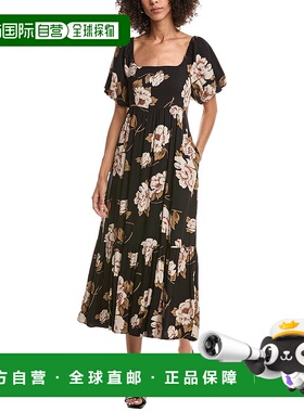 自营saltwater luxe盐水奢华迷笛连衣裙-黑色 美国奥莱直发