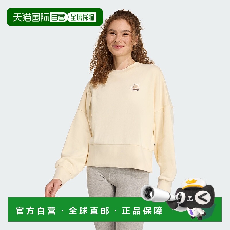 自营Women's adidas Cat Patch Graphic Sweatshirt - cream whit