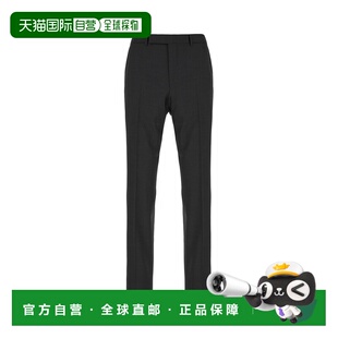 香港直邮潮奢 zegna 杰尼亚 男士 木炭色羊毛长裤 75TB123ZF063A3