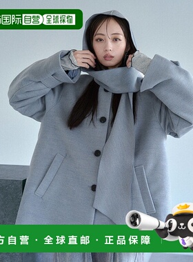 1h可退 日本直邮HARE 女士 A字宽松 中长款无领外套 可拆卸连帽多