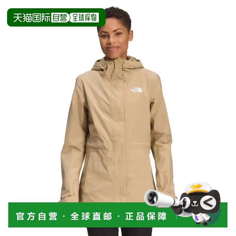 自营The North Face City微风雨衣女米色连帽全拉链KFC751-米色