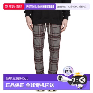 1h可退 香港直邮Represent 男士 格纹裤子 Q033GREY red红色 舒适