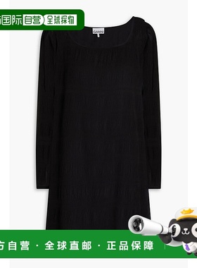 1h可退 香港直邮GANNI 甘尼 女士 泡泡纱乔其纱迷你连衣裙 F85020