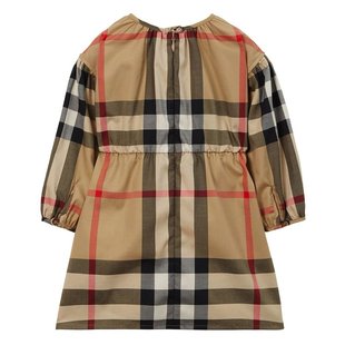 美国奥莱 burberry 直发 米色格纹连衣裙 米色