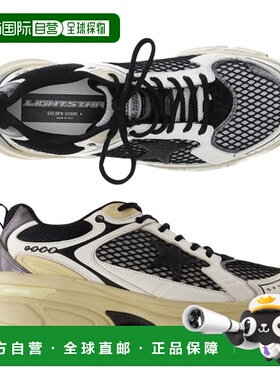 韩国直邮GOLDEN GOOSE 25FW Lightstar 网布系带运动鞋 白色/黑色