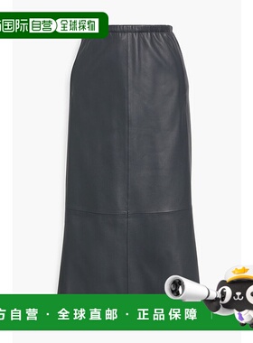 1h可退 香港直邮VINCE 女士 皮革中长半身裙 V049230952 grey灰色