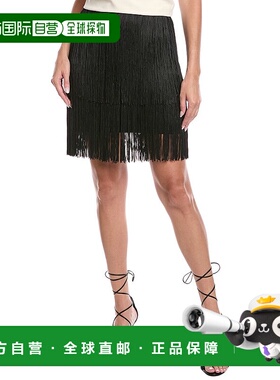 自营 Kenneth Cole条纹迷你裙-黑色 A字裙半身裙美国直发奥莱