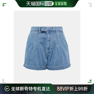 女士褶裥牛仔短裤 香港直邮潮奢 Frame Denim