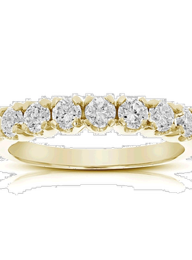 自营 vir jewels1 克拉钻石婚戒爪镶 10K 黄金 - 黄色 美国奥莱直