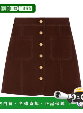 香港直邮CELINE 女士半身裙 RJ04P712K19KO AW2025 深棕色 高腰半