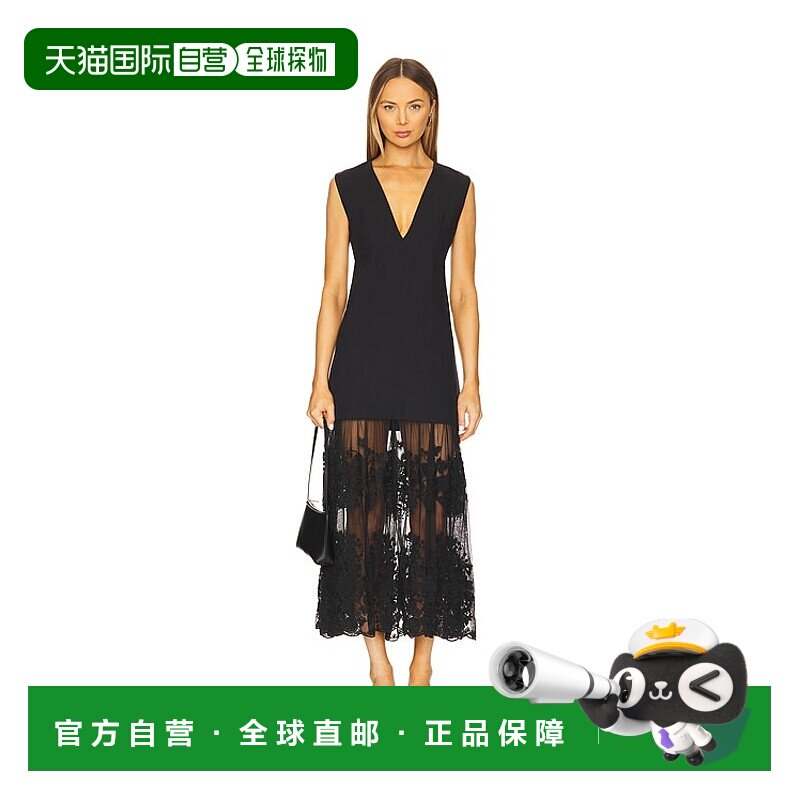 1h可退 香港直邮潮奢 SEA 海洋 女士 Arielle 蕾丝V领中长连衣裙