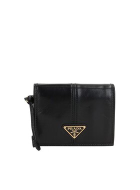 PRADA 女士钱包 1MV2042CYRF0002 SS2025 黑色 小号按扣钱包