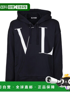 【99新未使用】香港直邮Valentino 海军蓝色Logo印花卫衣 SV3MF05