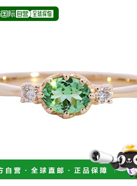 日本直邮（266888）18k 绿色石榴石戒指 带钻石 绿色宝石 1 月诞