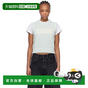 1h可退 香港直邮GANNI 甘尼 女士 蓝色 Textured Cotton 马甲 K23