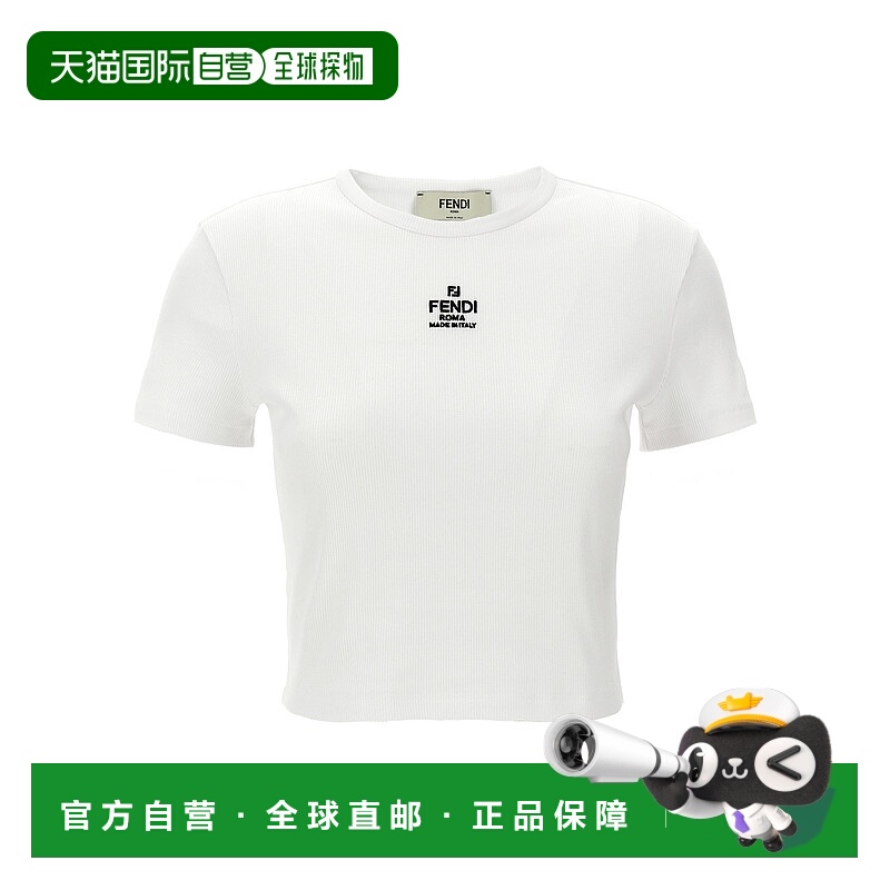 1h可退 香港直邮FENDI 女士T恤 FS8110ANQMF0ZNM SS2026 白色 'Fe