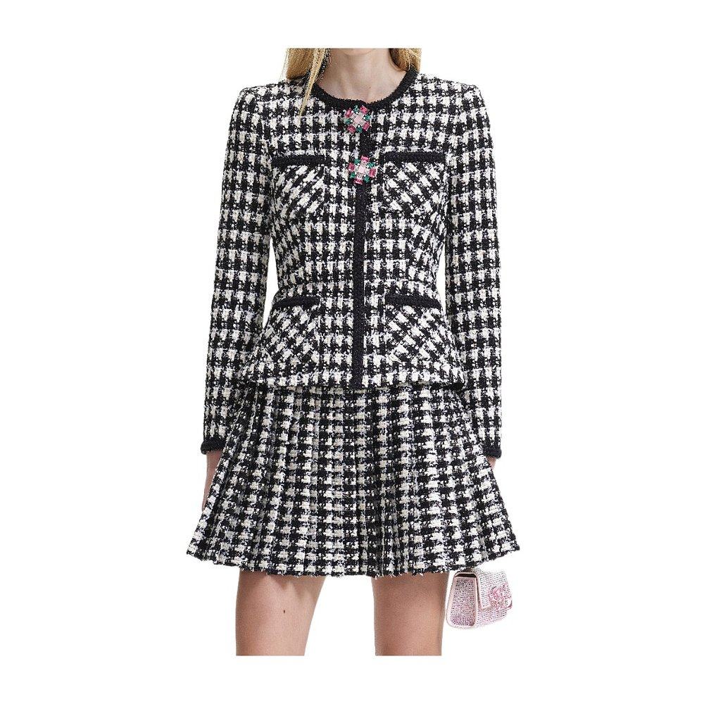 香港直邮Self-Portrait格纹羊毛连衣裙AW23117SB,女装/女士精品,连衣裙,淘宝优惠券,粉丝福利购,淘宝优惠卷