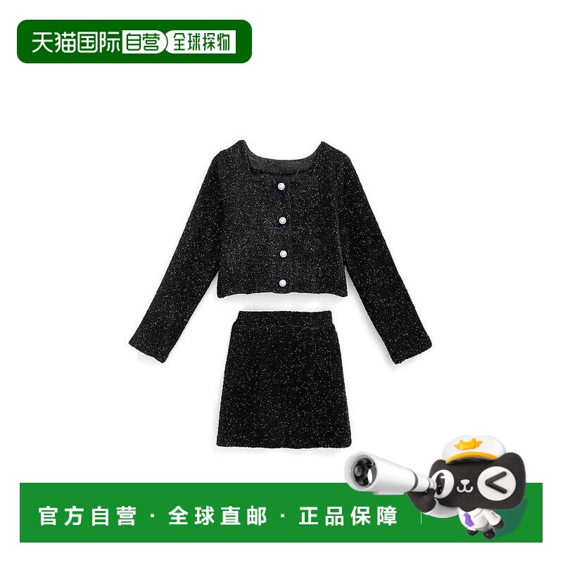 日本直邮日潮 GRL 亮片毛绒夹克×迷你裙套装 sm220 韩系早秋穿搭